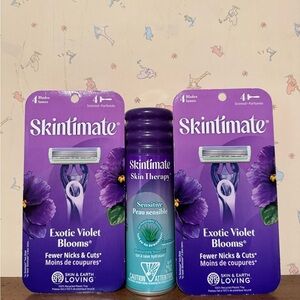Skintimate Exotic Violet Blooms Razor & Sensitive Shave Gel Set